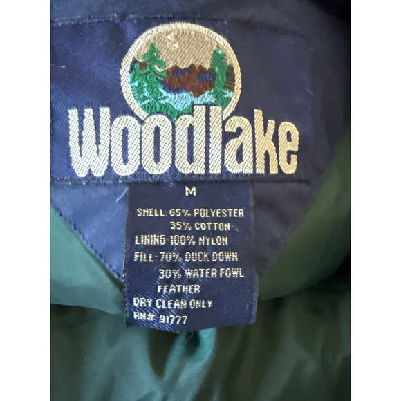 Vintage Woodlake Mens Duck Down Vest Navy Full Zip w/Pockets Size M EUC - Picture 6 of 8